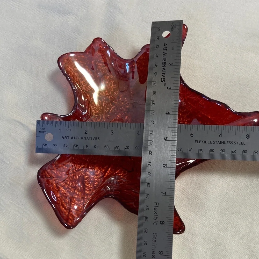 Maple Leaf Glass Dishes in Brown and Red